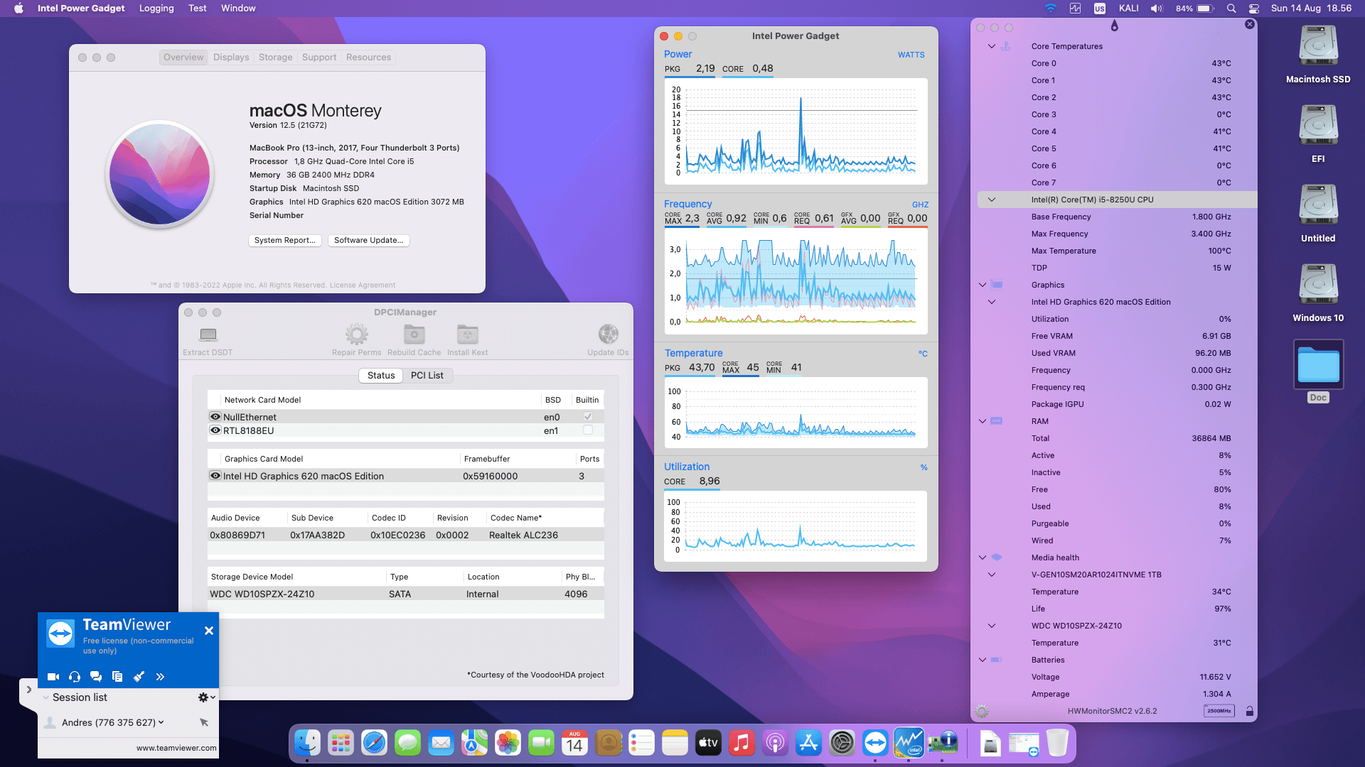 Success Hackintosh macOS Monterey 12.5 Build 21G72 in Lenovo Ideapad 330S-14IKB